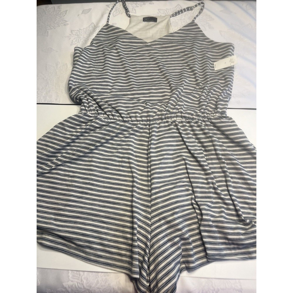 NWT ~ Gap Blue White Spaghetti Strap Romper Sz XL